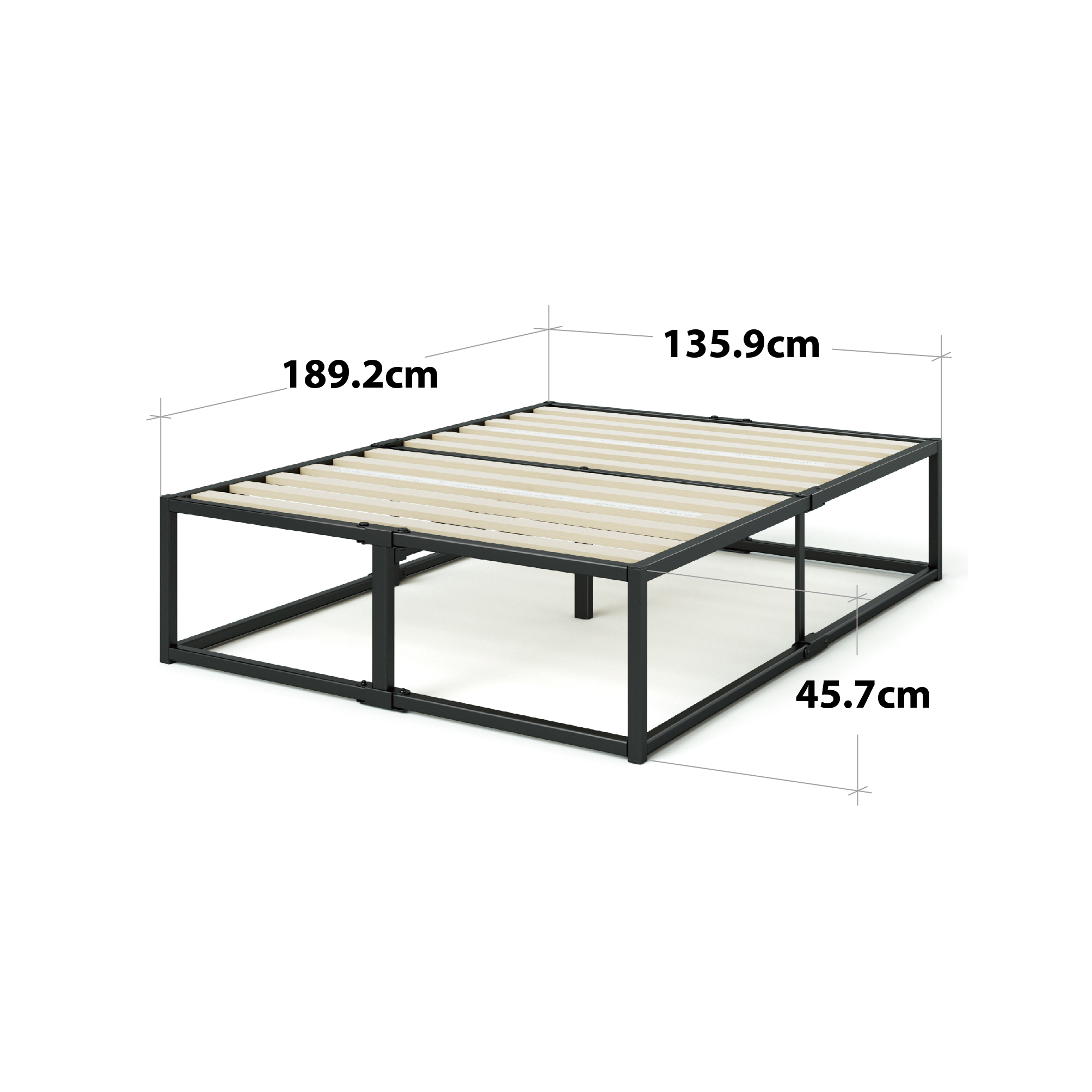 Zinus Bed Frame Queen Double Single King Heavy Duty Metal Base Wood Metal Slats - Picture 47 of 172
