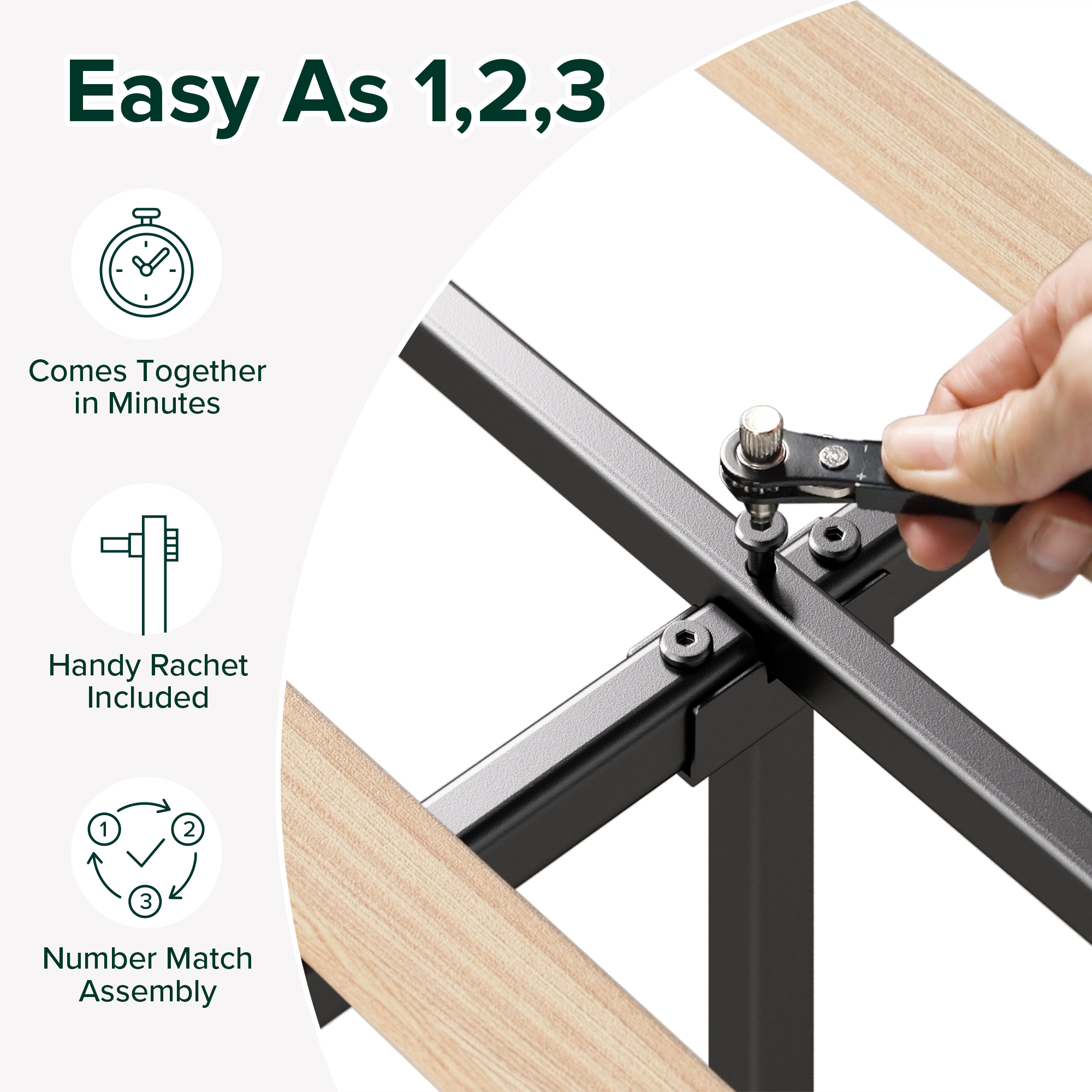 Zinus Bed Frame Queen Double Single King Heavy Duty Metal Base Wood Metal Slats - Picture 36 of 172