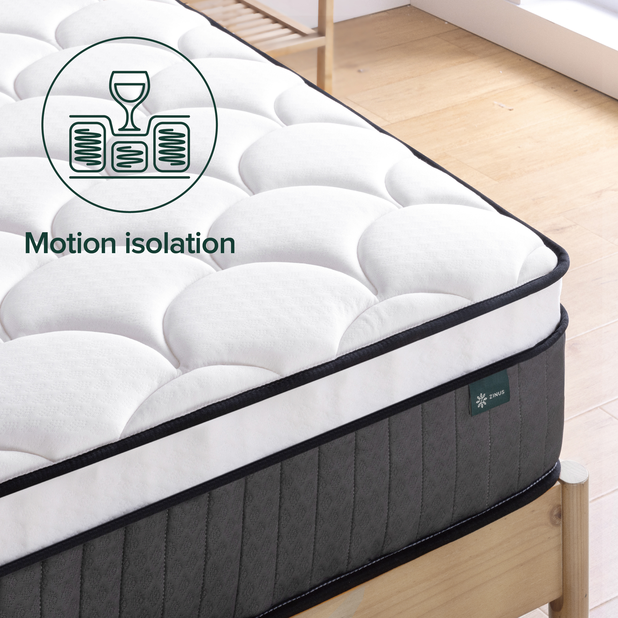 Zinus Queen Double King Single Mattress Euro top Pocket Spring Medium Firm Foam - Picture 7 of 41
