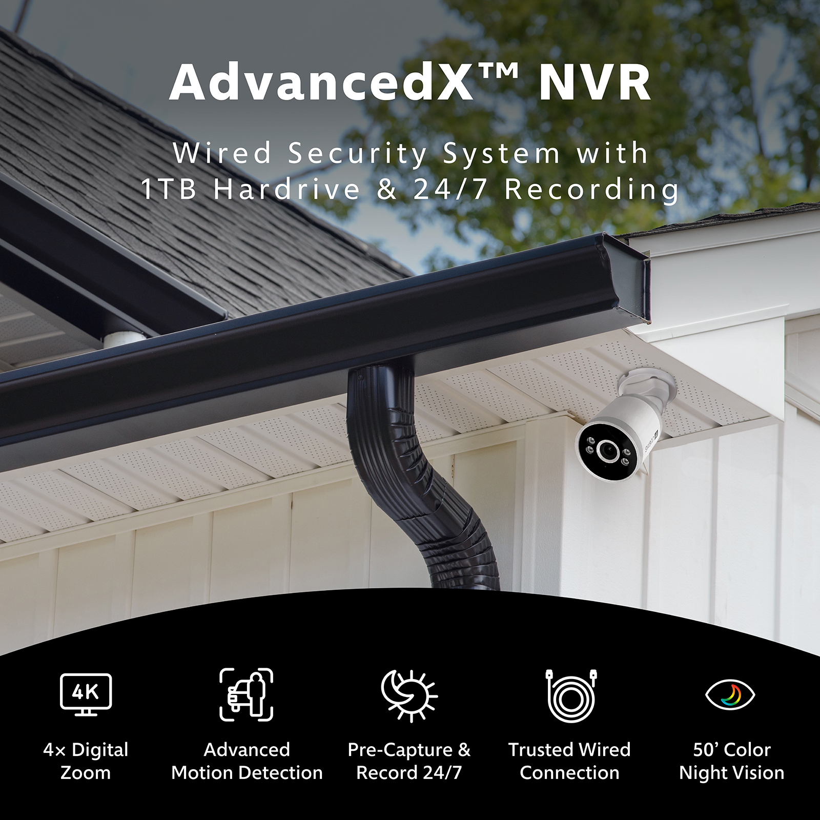 Swann AdvancedX™ Wired NVR Security System 8 Channel 8 Cameras 24/7 Recording - Picture 2 of 6