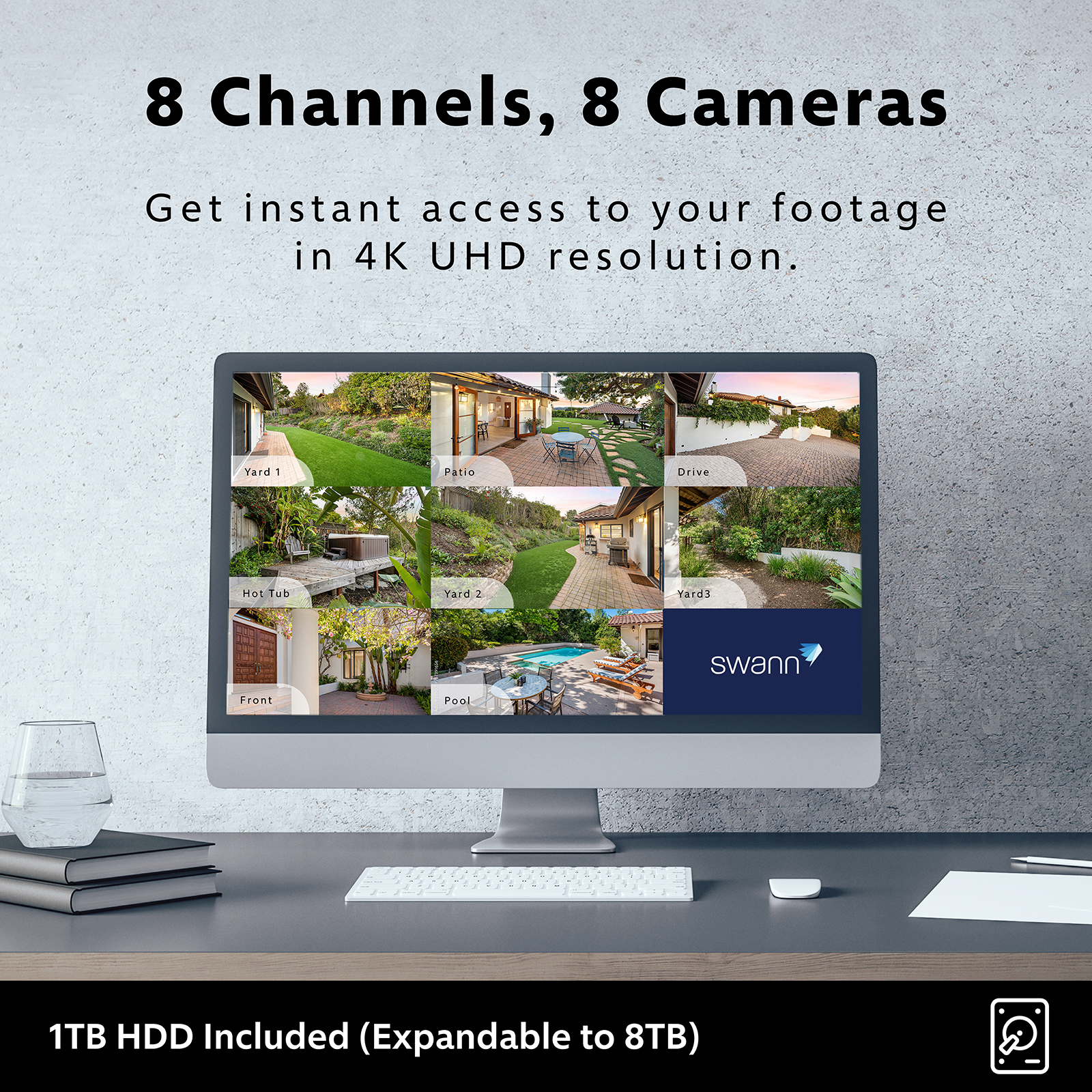 Swann AdvancedX™ Wired NVR Security System 8 Channel 8 Cameras 24/7 Recording - Picture 4 of 6