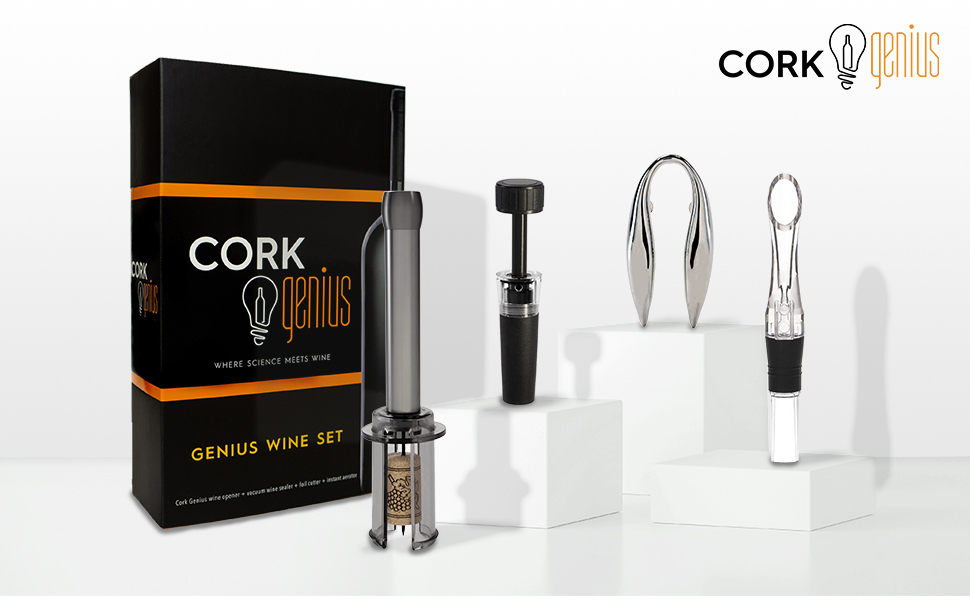 Cork Genius Wine Opener Set (4-Piece) with Wine Accessories