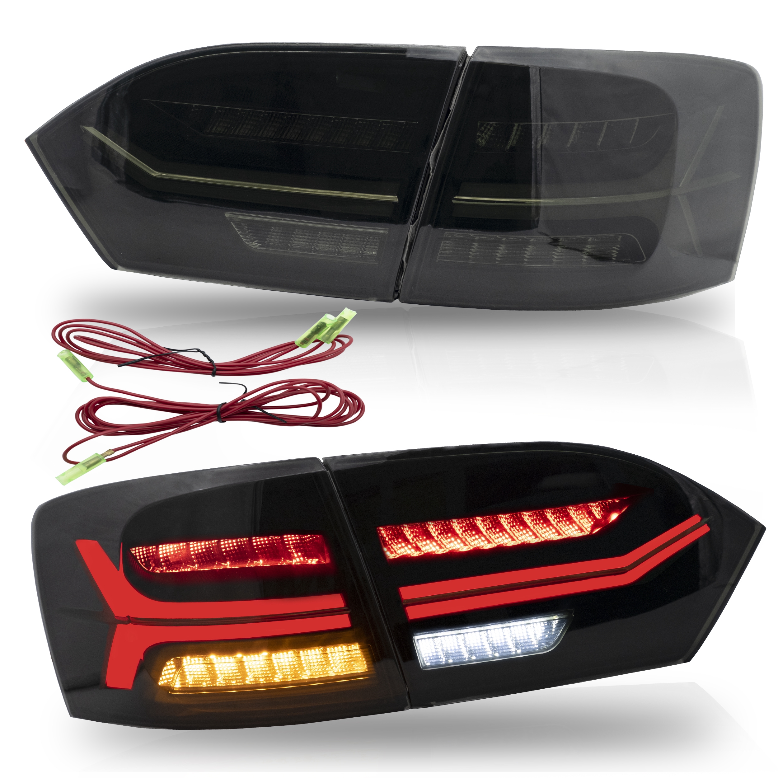 Customized LED Headlights w/DEMON EYS+SMOKED Taillights for 20112014