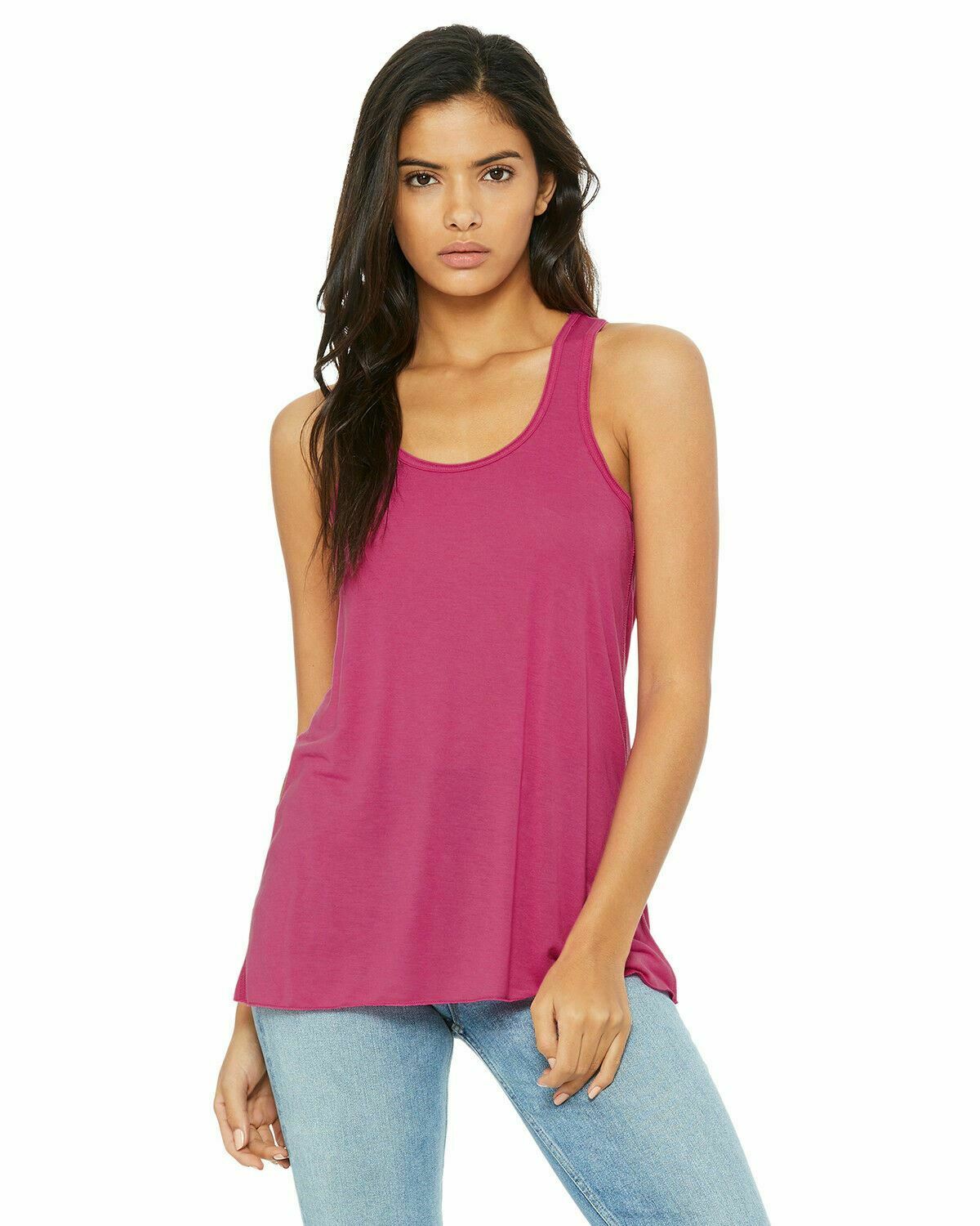 Bella Ladies Flowy Racerback Tank Top Women's XS, S, M, L, XL, 2XL 8800 B8800 - Picture 10 of 72