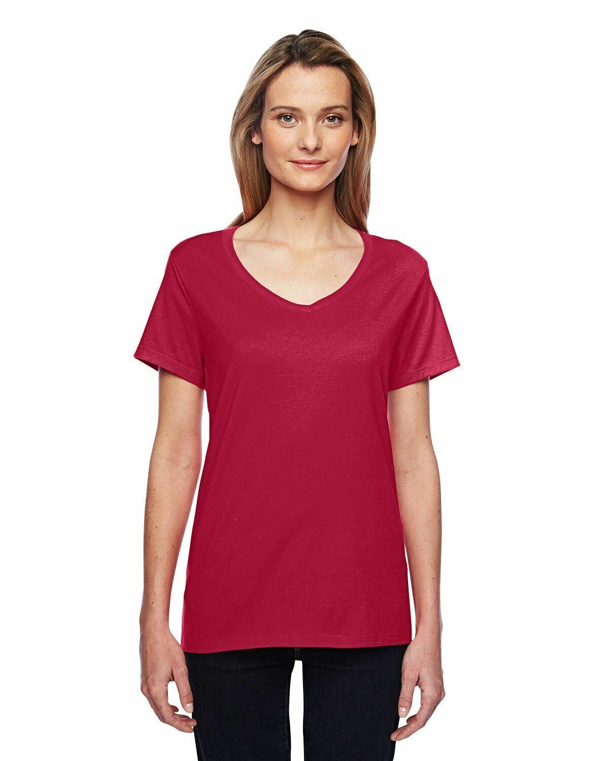 Camiseta Hanes Ladies' X-Temp® Performance Cuello en V Wicking S-3XL 42V0 - Imagen 16 de 42