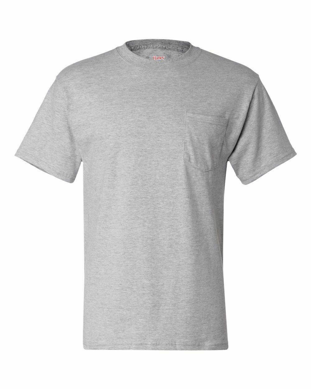 Hanes Mens Beefy-T T-Shirt with Pocket 6.1 oz 100% Cotton Tee 5190 S-3XL - Picture 37 of 69