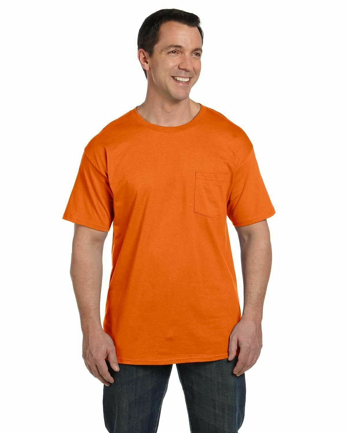 Hanes Mens Beefy-T T-Shirt with Pocket 6.1 oz 100% Cotton Tee 5190 S-3XL - Picture 49 of 69