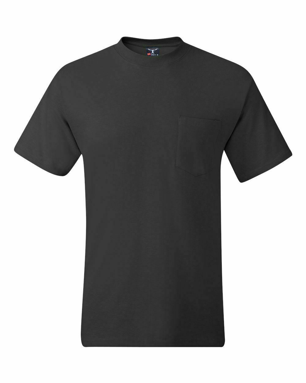 Hanes Mens Beefy-T T-Shirt with Pocket 6.1 oz 100% Cotton Tee 5190 S-3XL - Picture 61 of 69