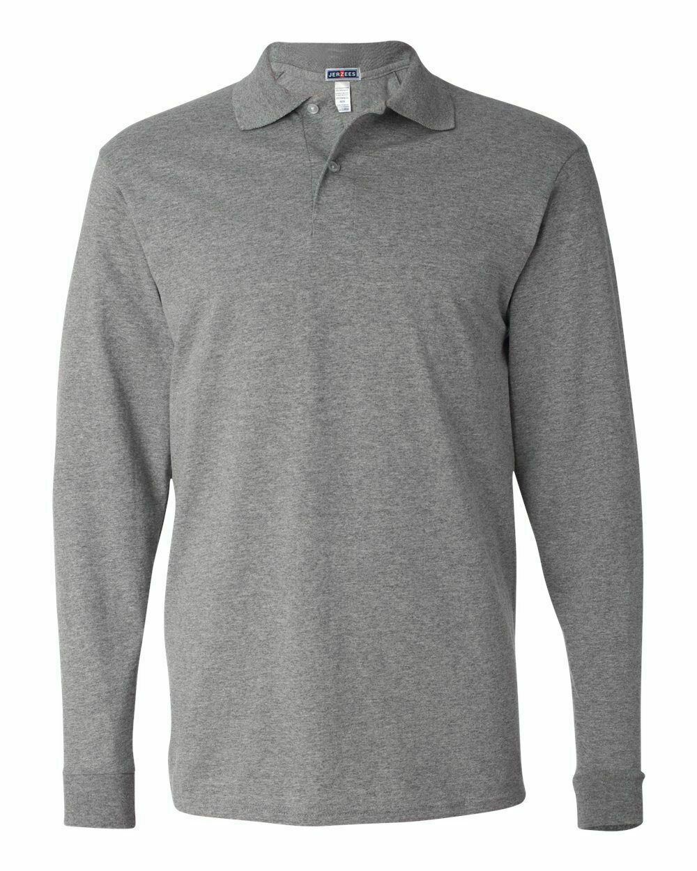 Jerzees Men's 50/50 Long-Sleeve Jersey Polo with SpotShield 437ML S-2XL Polos - Picture 13 of 24