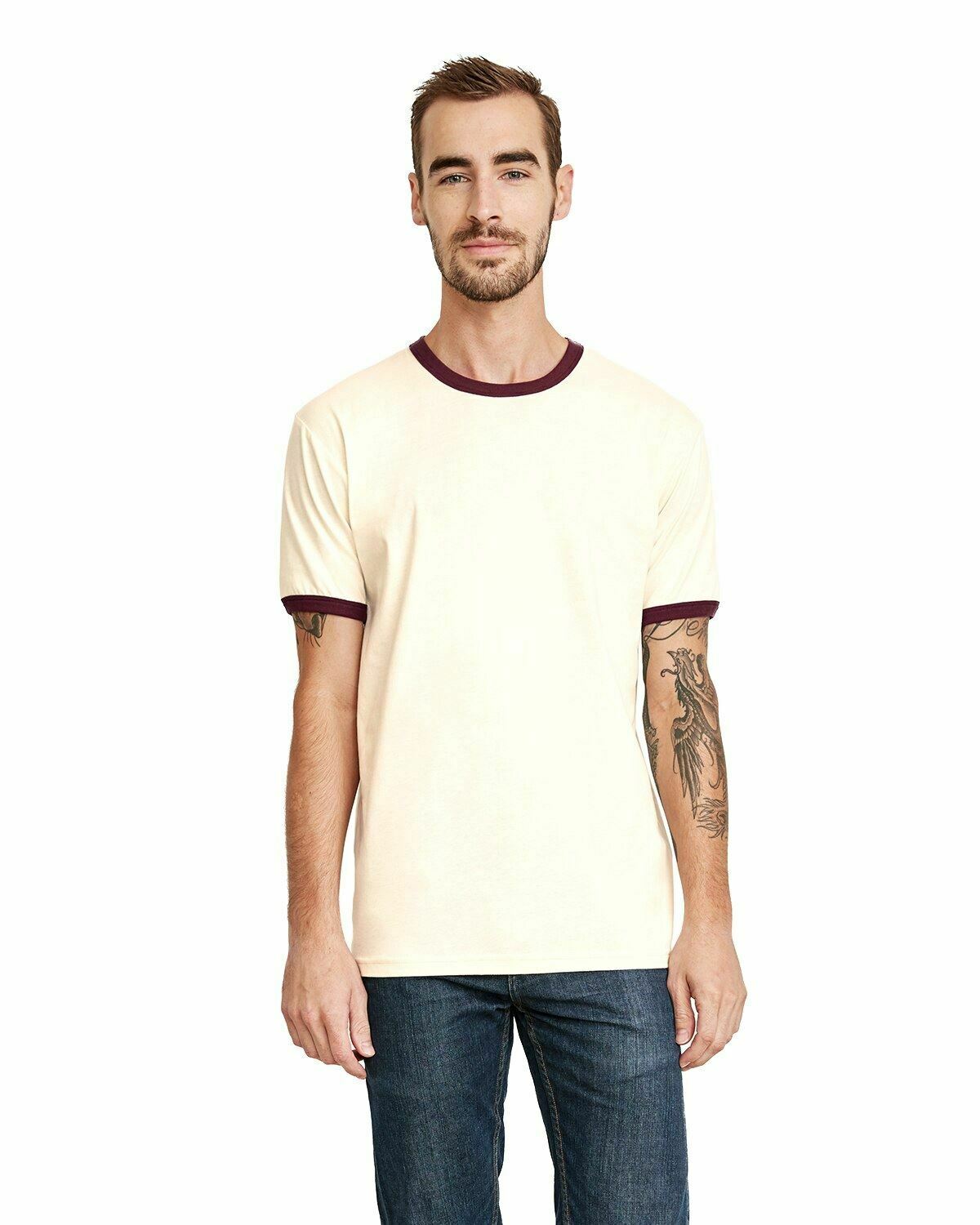 Next Level Unisex 100% Ringspun Cotton Tee Ringer T-Shirt XS