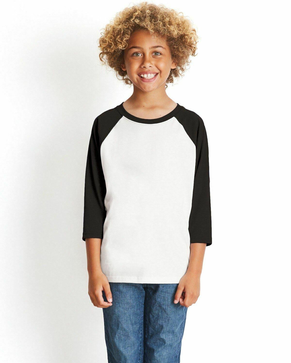 Next Level Youth CVC 3/4-Sleeve Raglan Sleeve Tee Shirt XS-XL 3352 - Picture 13 of 37