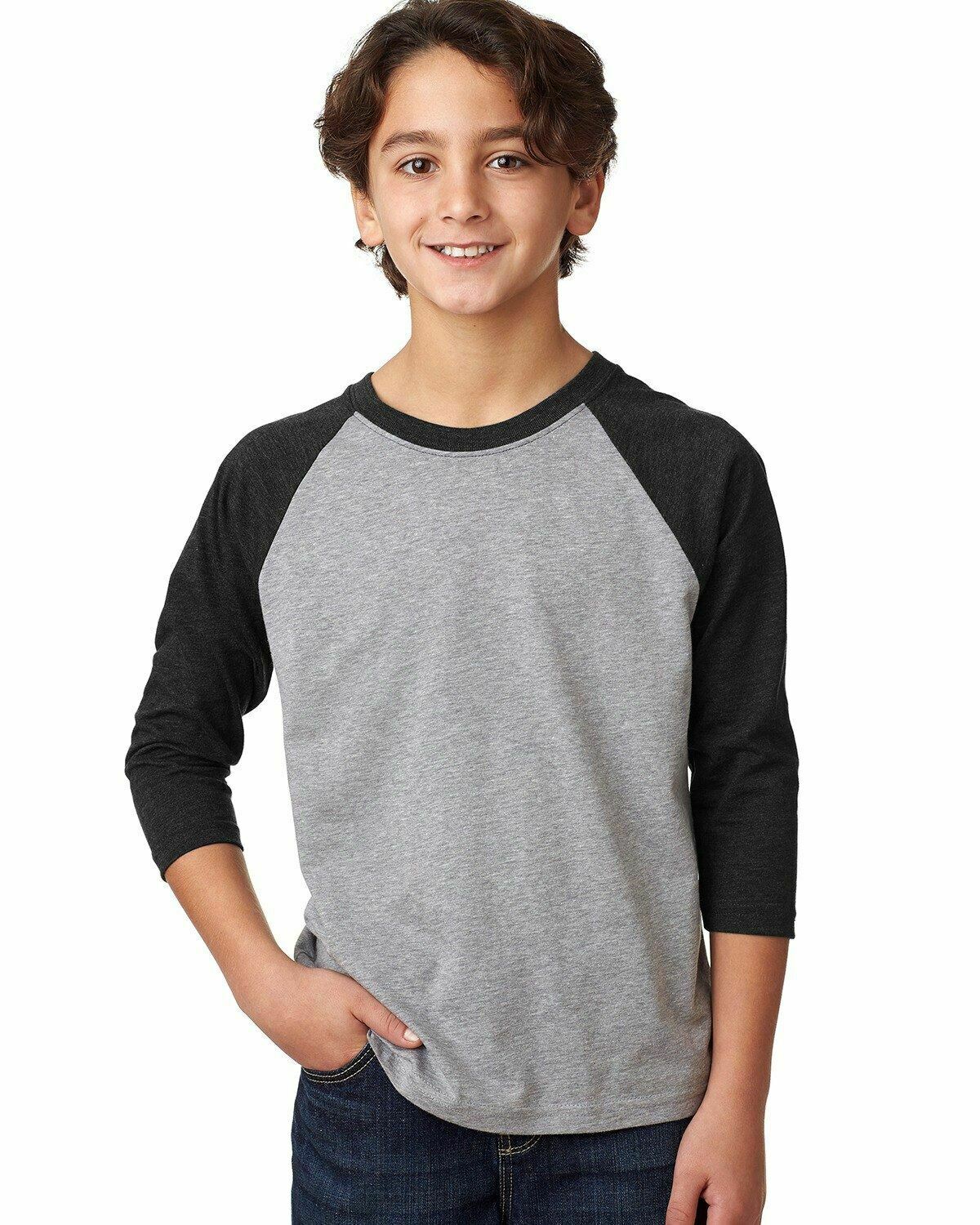 Next Level Youth CVC 3/4-Sleeve Raglan Sleeve Tee Shirt XS-XL 3352 - Picture 14 of 37