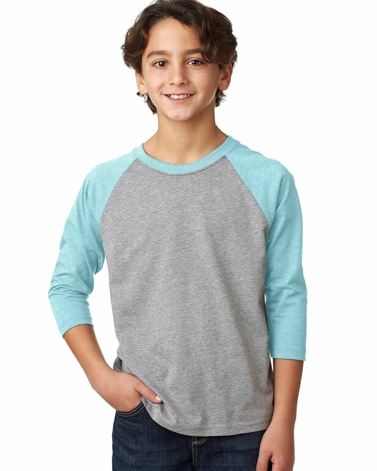 Next Level Youth CVC 3/4-Sleeve Raglan Sleeve Tee Shirt XS-XL 3352 - Picture 20 of 37