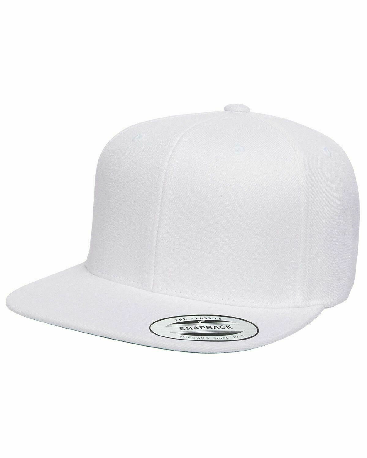 Yupoong 6-Panel Visor plano estructurado Classic Snapback Cap Plain Hat NUEVO 6089 - Imagen 29 de 30