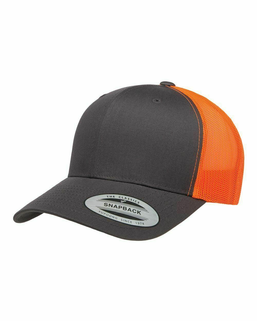Yupoong Blank Retro Classic Cotton Mesh Trucker Cap Snapback Hat 6606 NEW - Picture 13 of 44