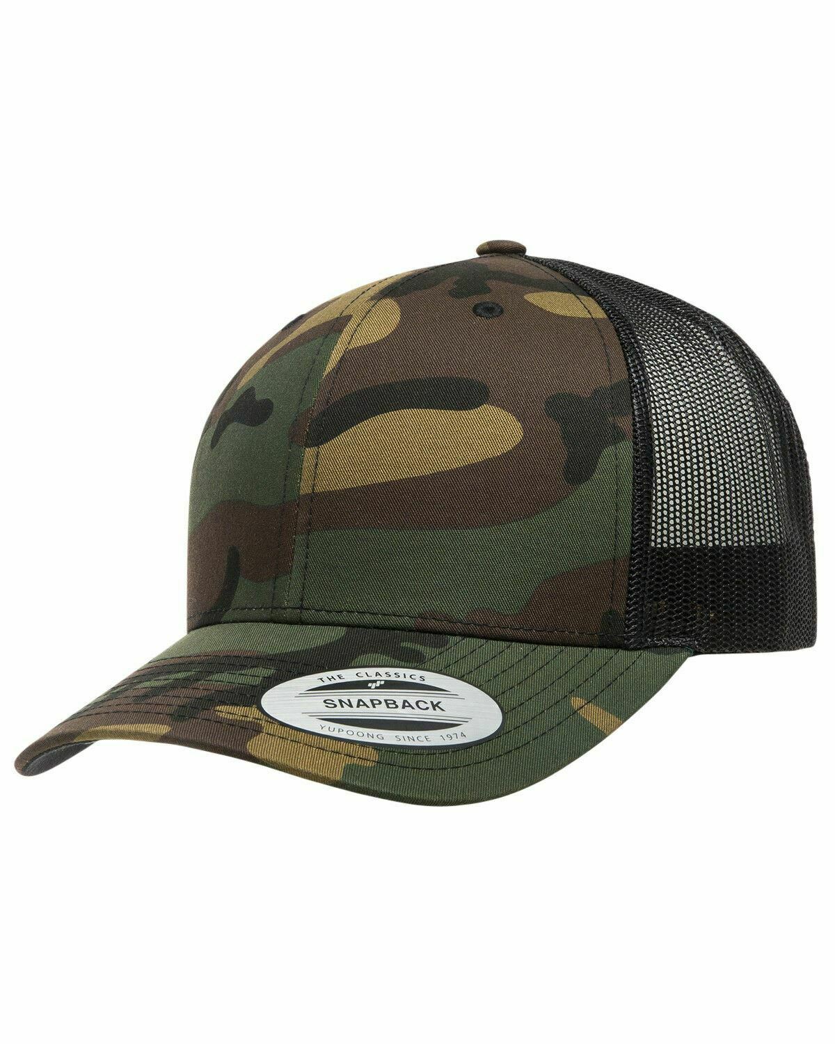 Yupoong Blank Retro Classic Cotton Mesh Trucker Cap Snapback Hat 6606 NEW - Picture 16 of 44