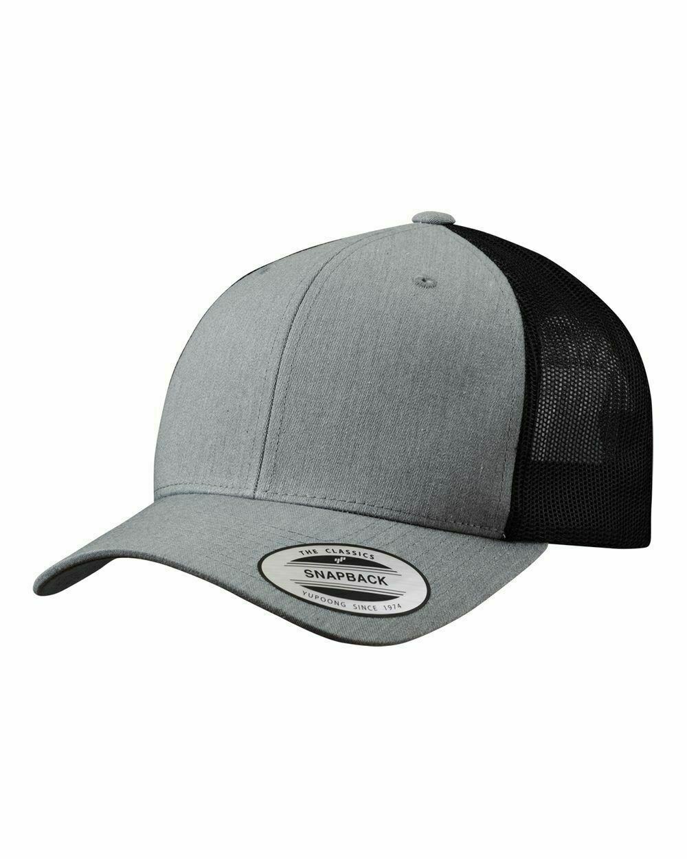 Yupoong Blank Retro Classic Cotton Mesh Trucker Cap Snapback Hat 6606 NEW - Picture 19 of 44