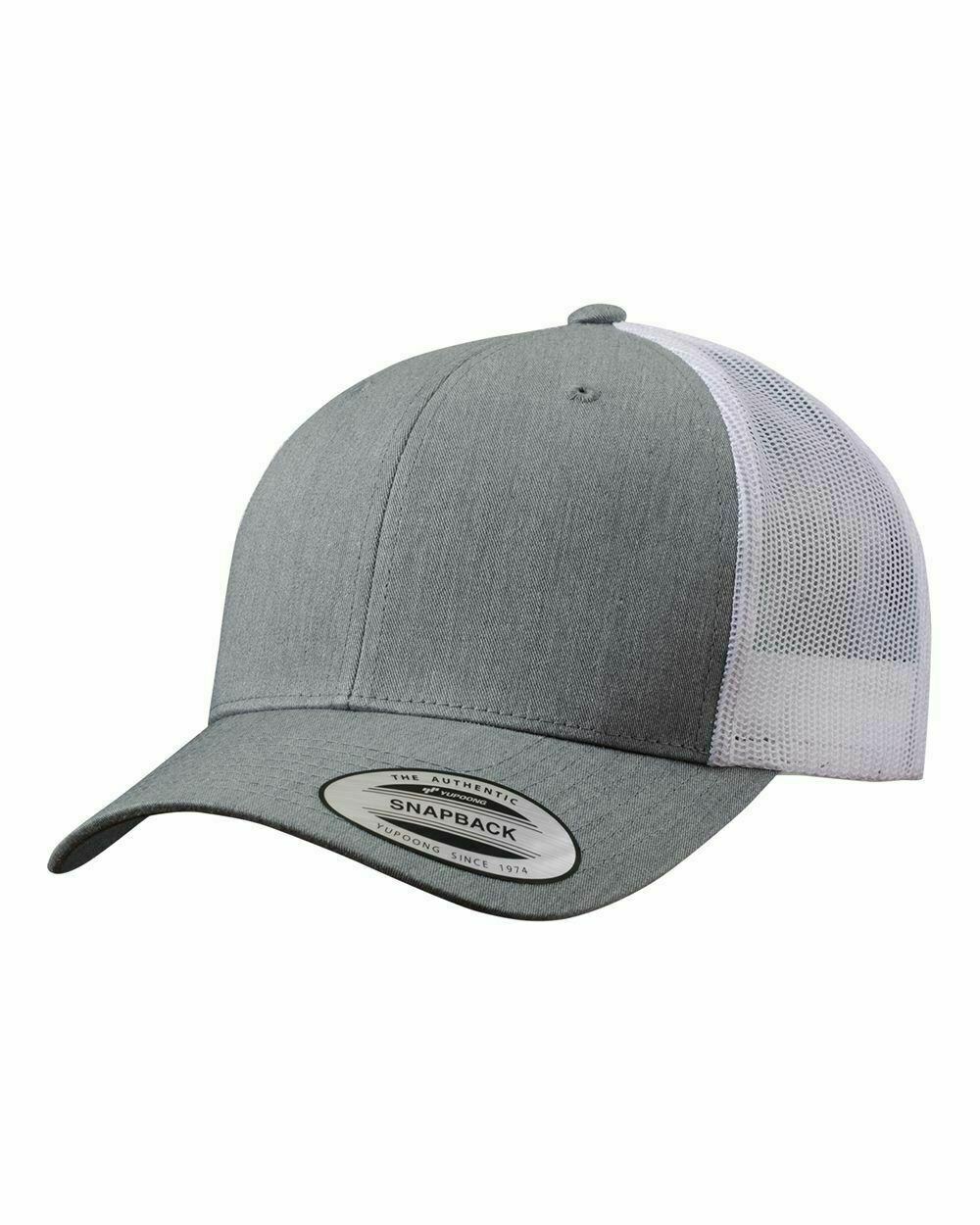 Yupoong Blank Retro Classic Cotton Mesh Trucker Cap Snapback Hat 6606 NEW - Picture 20 of 44