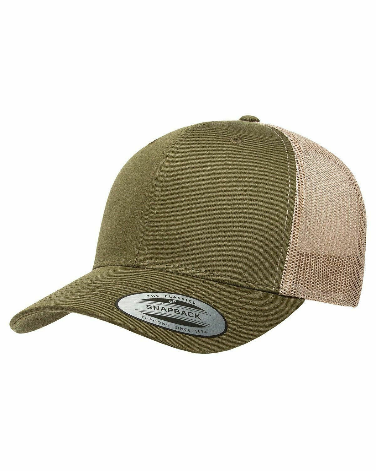Yupoong Blank Retro Classic Cotton Mesh Trucker Cap Snapback Hat 6606 NEW - Picture 24 of 44