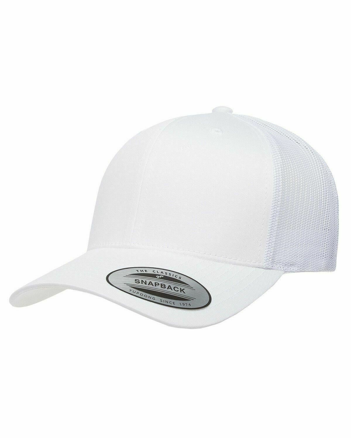 Yupoong Blank Retro Classic Cotton Mesh Trucker Cap Snapback Hat 6606 NEW - Picture 42 of 44