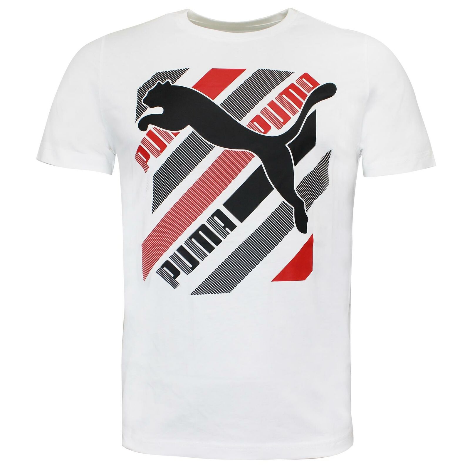 red and white graphic tee mens