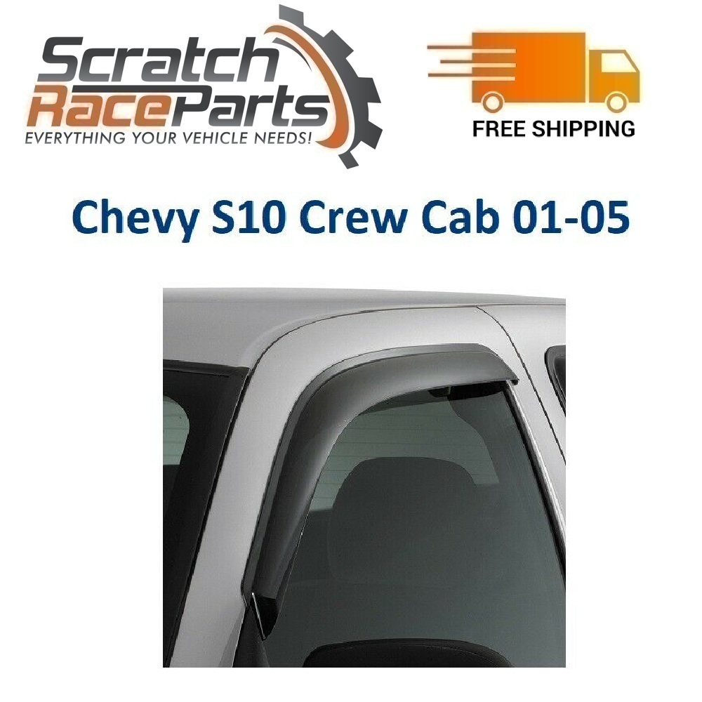 4-Piece Set for 2001-2005 Chevrolet S10/GMC Sonoma Crew Cab Auto Ventshade 94755 Original Ventvisor Side Window Deflector Dark Smoke 4-Piece Set for 2001-2005 Chevrolet S10/GMC Sonoma Crew Cab Auto Ventshade 94755 Original Ventvisor Side Window Deflector Dark Smoke