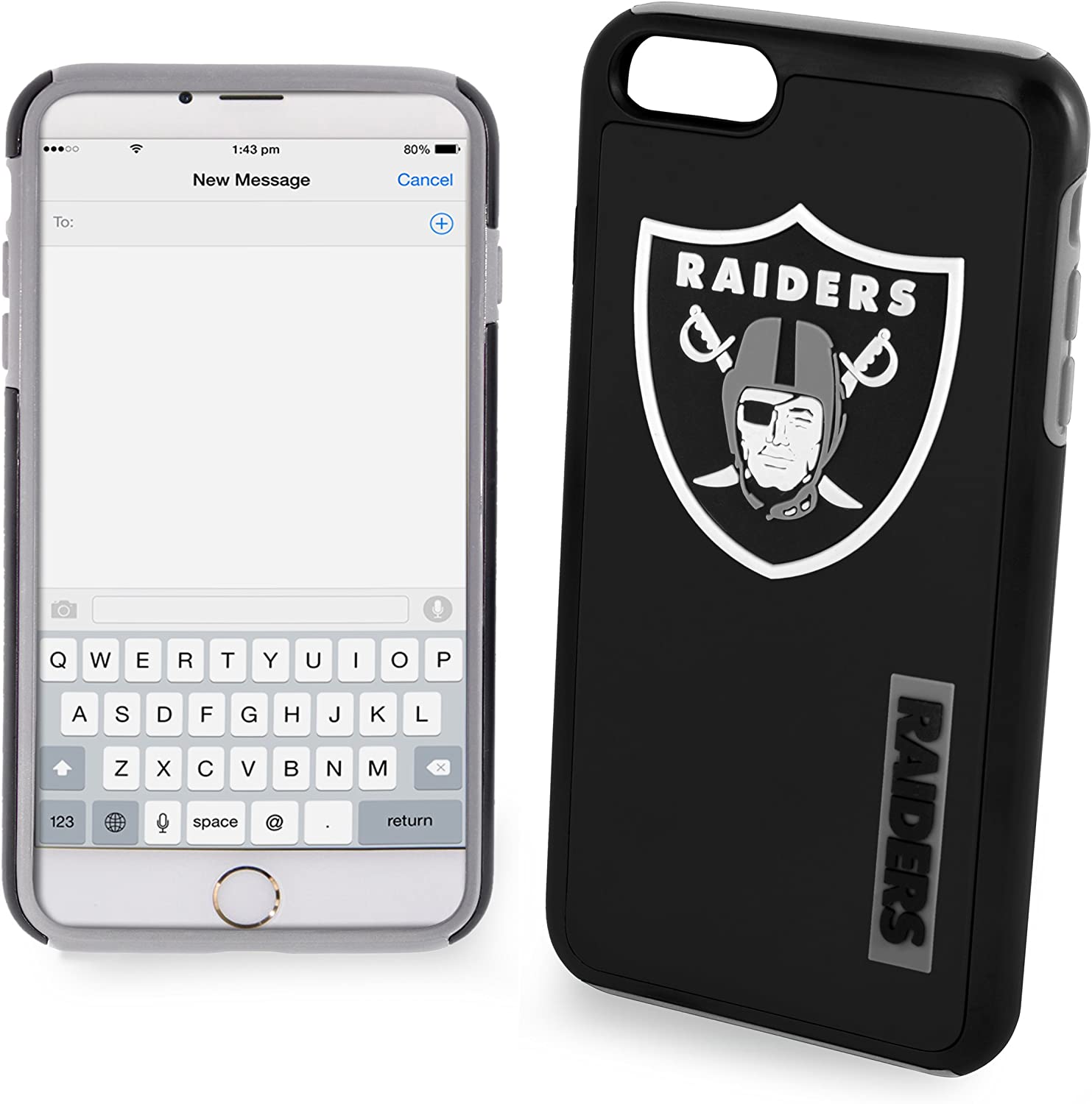 FOCO NFL Las Vegas Raiders Case For iPhone SE (2022, 20), 8, 7, 6s 