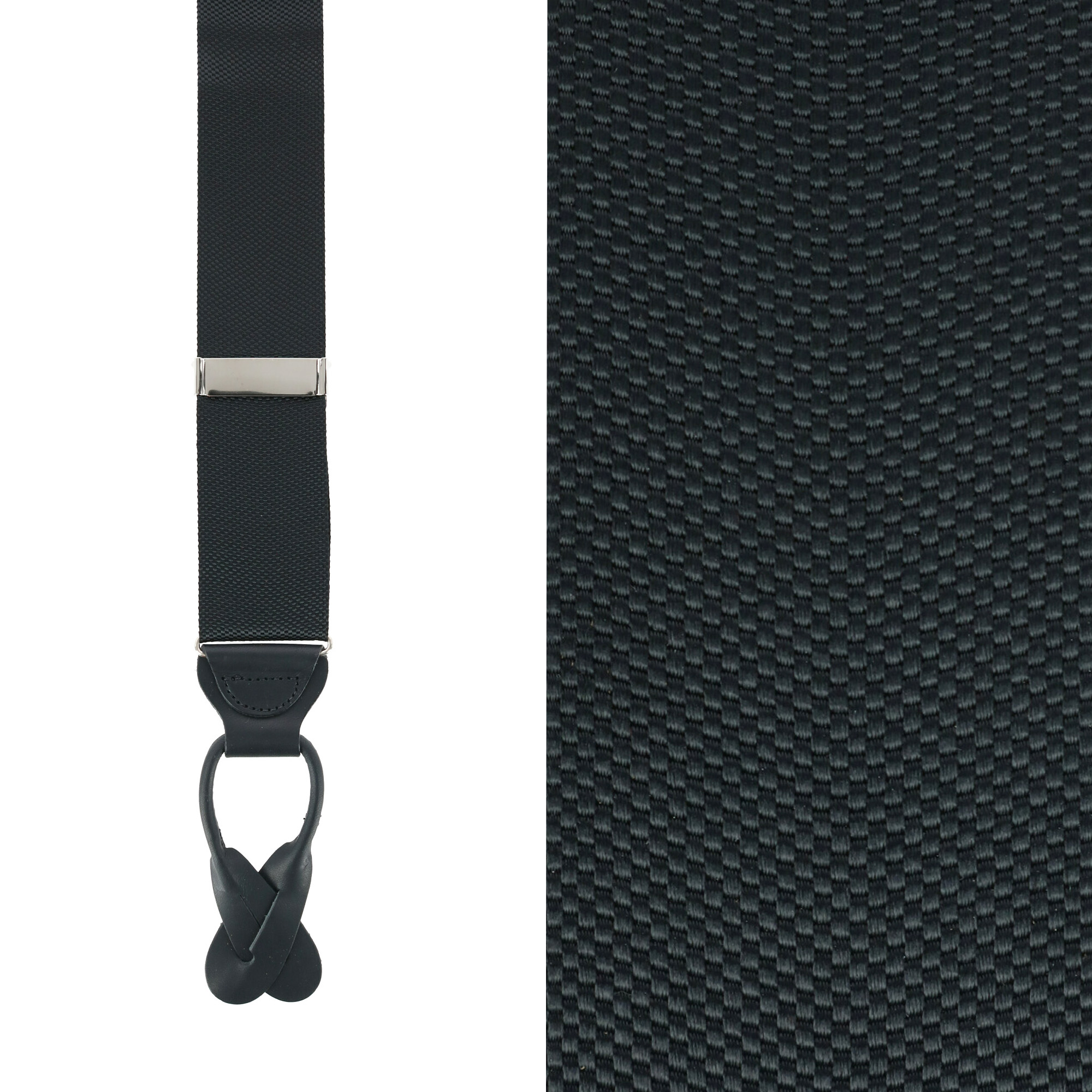 Trafalgar Big & Tall Hudson Solid Button End Braces - Black one size