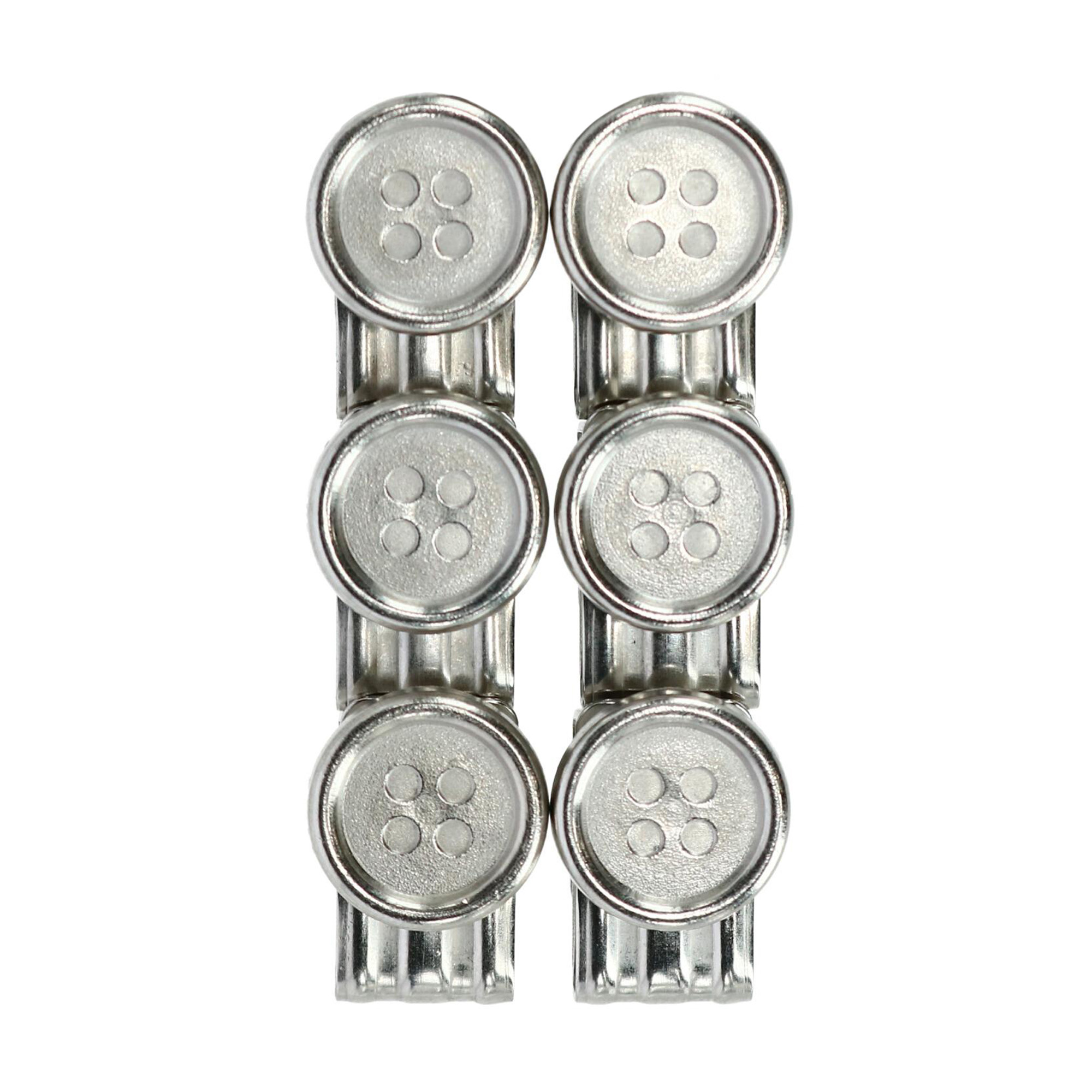 Trafalgar No Sew Moveable Button End Brace Clips Set of 6 - Brushed Silver one size 26$