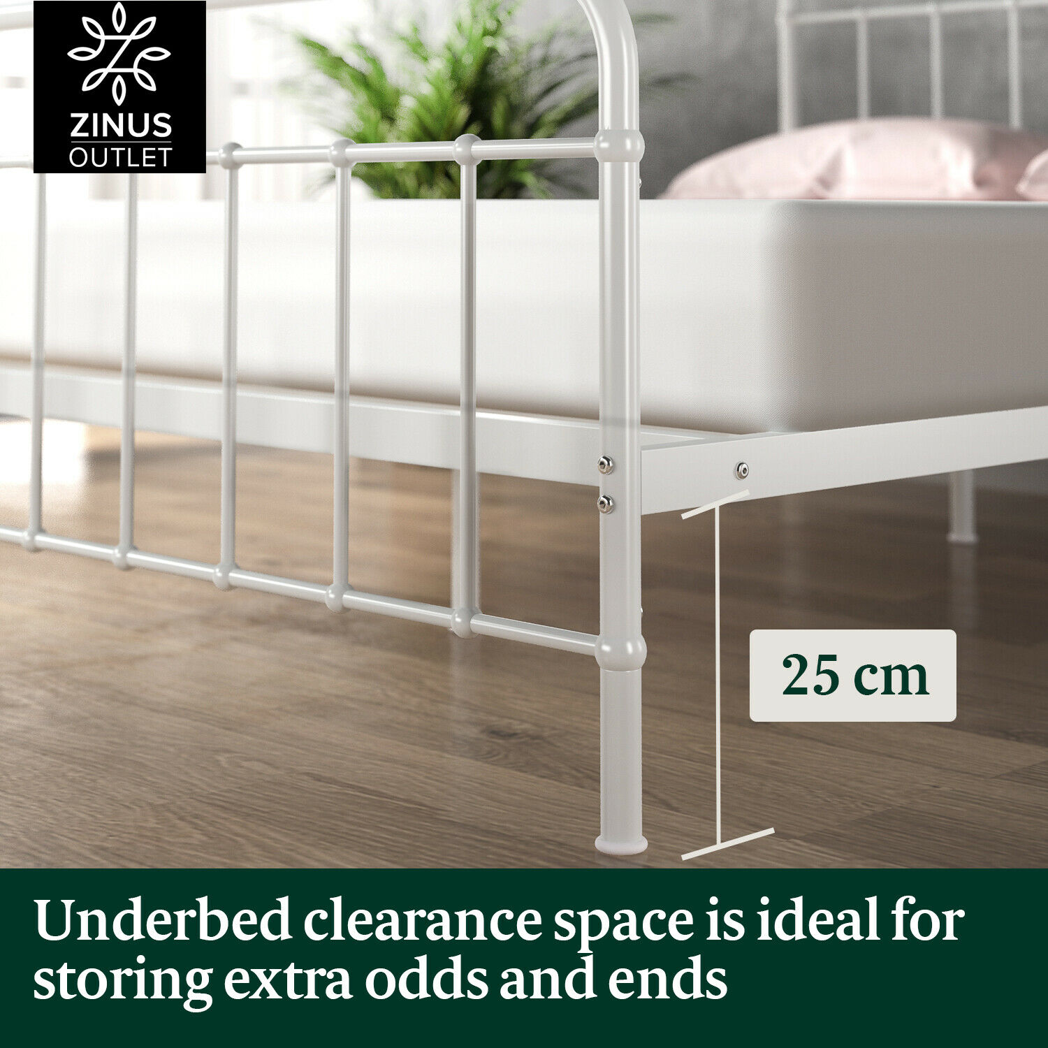 Zinus Bed Frame Queen Double Single King Heavy Duty Metal Base Wood Metal Slats - Picture 17 of 172
