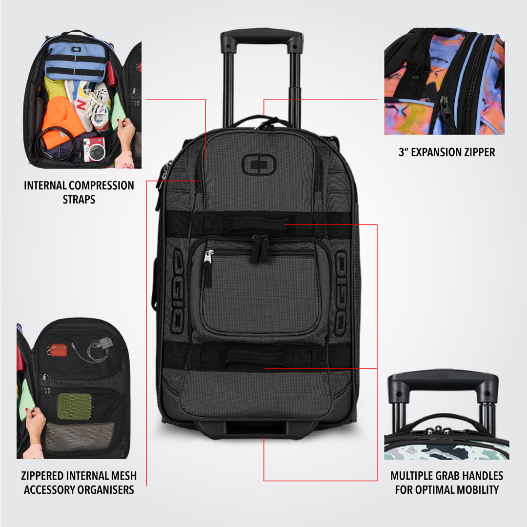 OGIO Carry-On Adjustable Travel Bag with Retractable Handle and Pockets - Picture 22 of 113