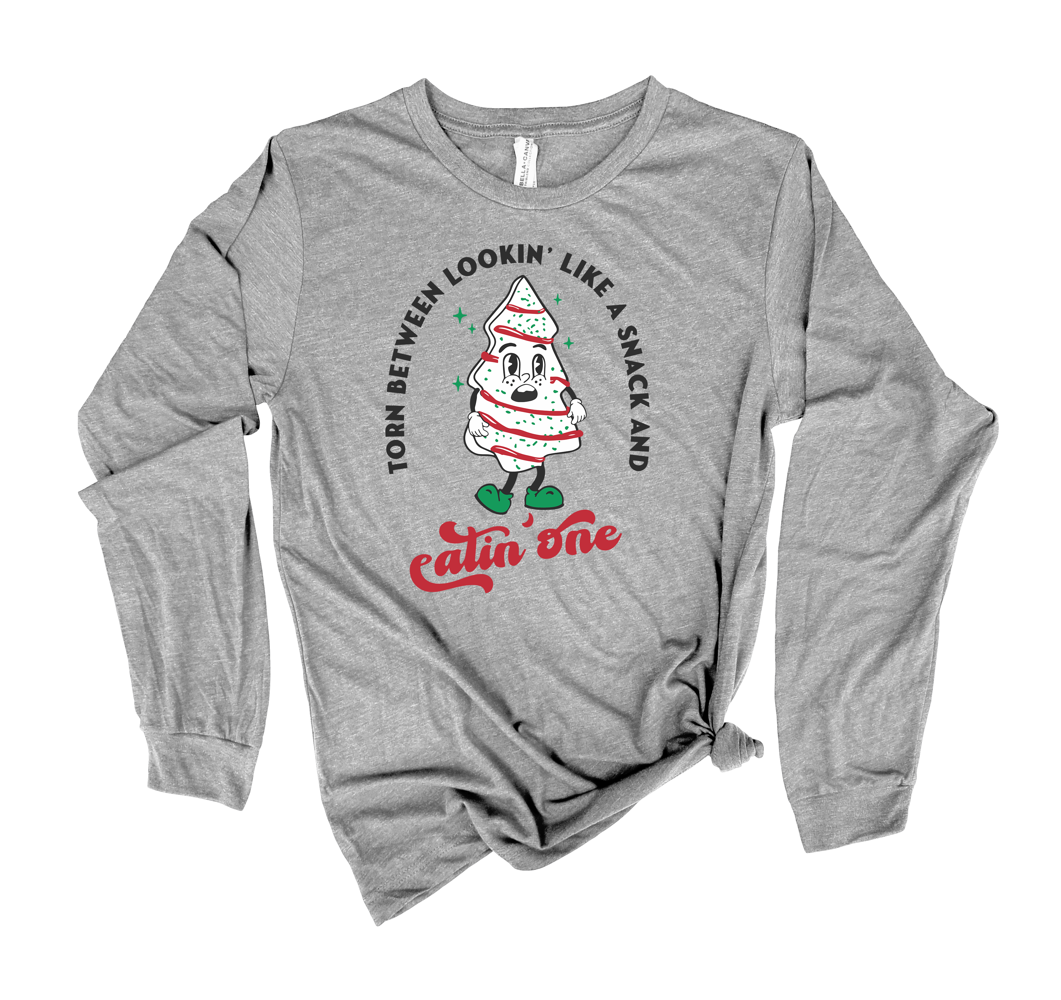 Womens Christmas Tshirt Torn Between Looking Like A Snack or Eating One - Picture 2 of 2