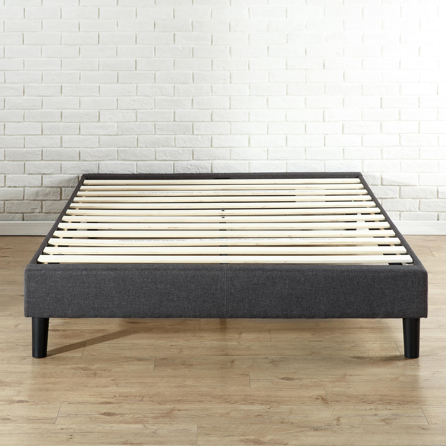 Zinus Curtis Fabric Ensemble Bed Base Upholstered Grey Frame Double Queen Size - Picture 18 of 28