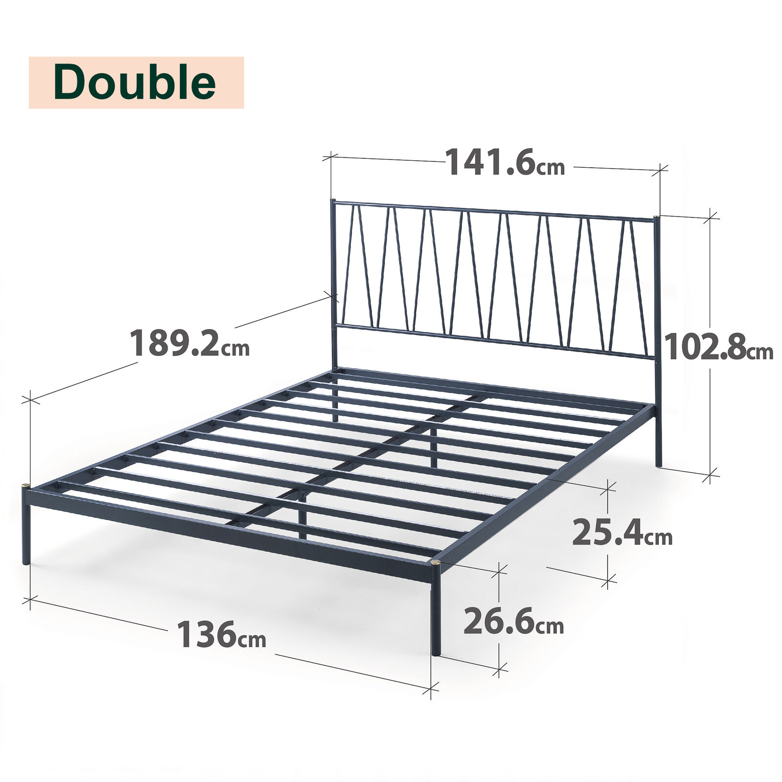 Zinus Bed Frame Queen Double Single King Heavy Duty Metal Base Wood Metal Slats - Picture 94 of 172