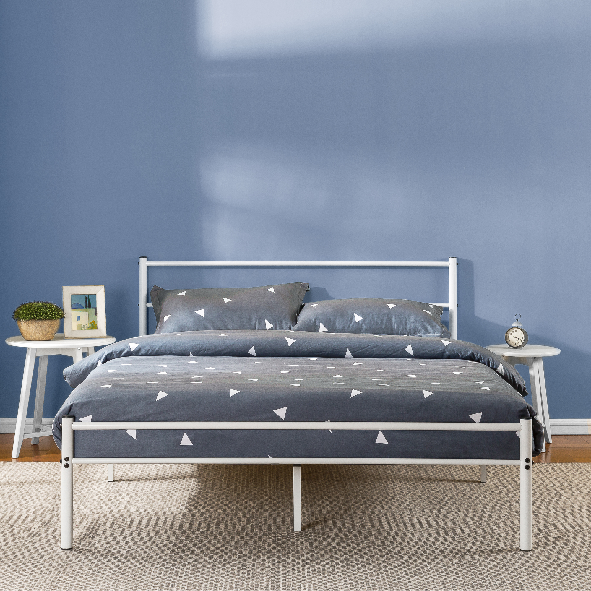 Zinus Bed Frame Queen Double Single King Heavy Duty Metal Base Wood Metal Slats - Picture 22 of 172