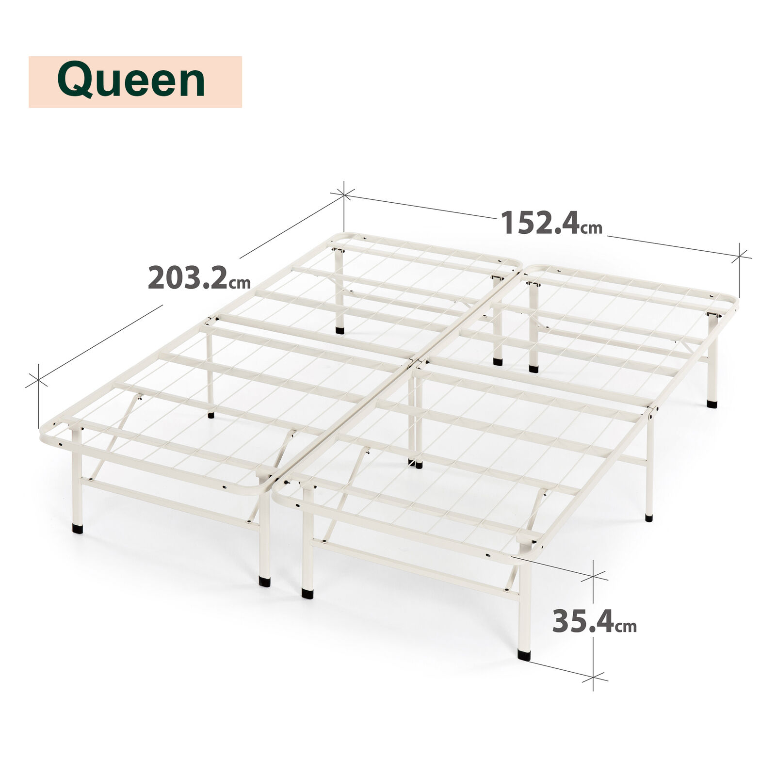 Zinus Bed Frame Queen Double Single King Heavy Duty Metal Base Wood Metal Slats - Picture 137 of 172