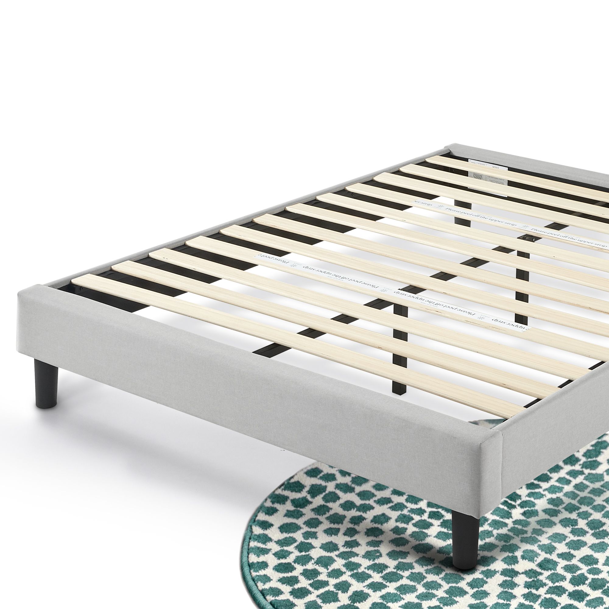 Zinus Fabric Bed Base Upholstered Bed Frame Light Grey Queen Single - Picture 14 of 28