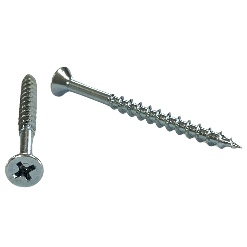 Cabentry Brand | Wood Screws | Flat Head | Phillips Drive | #8 |  3/4 Inch | Deep Thread | Sharp Point | Zinc Finish | 100 Pack