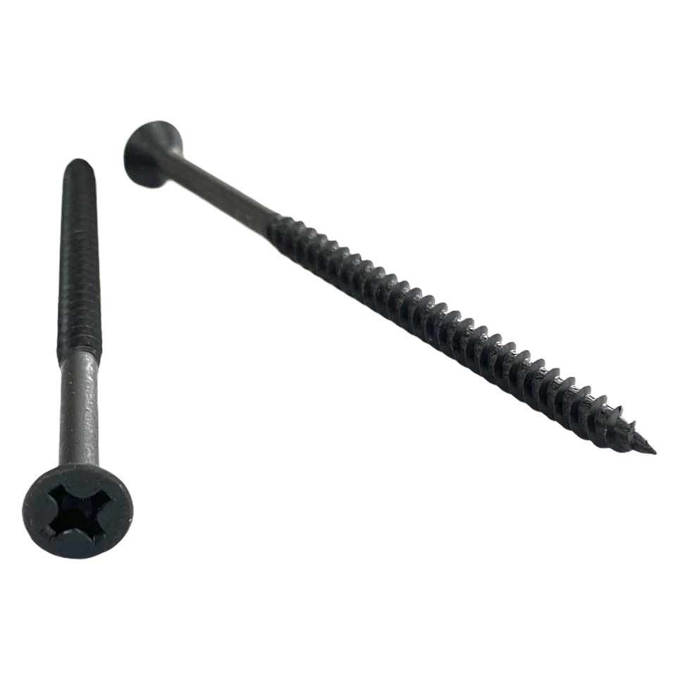 Cabentry Brand | Wood Screws | Flat Head | Phillips Drive | #12 | 2 3/4 Inch | Twinfast Thread | Twinfast | Black Phosphate Finish | 2000 Piece Box