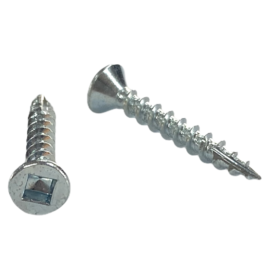 Cabentry Brand | Wood Screws | Flat Head | Square Drive | #6 | 1 Inch | Deep Thread | Type 17 Point | Zinc Finish | 100 Pack