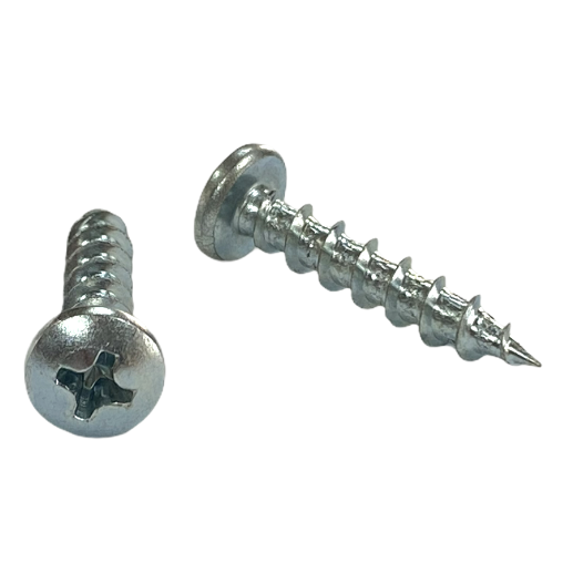 Cabentry Brand | Wood Screws | Pan Head | Phillips Drive | #8 |  7/8 Inch | Deep Thread | Sharp Point | Zinc Finish | 1000 Pack