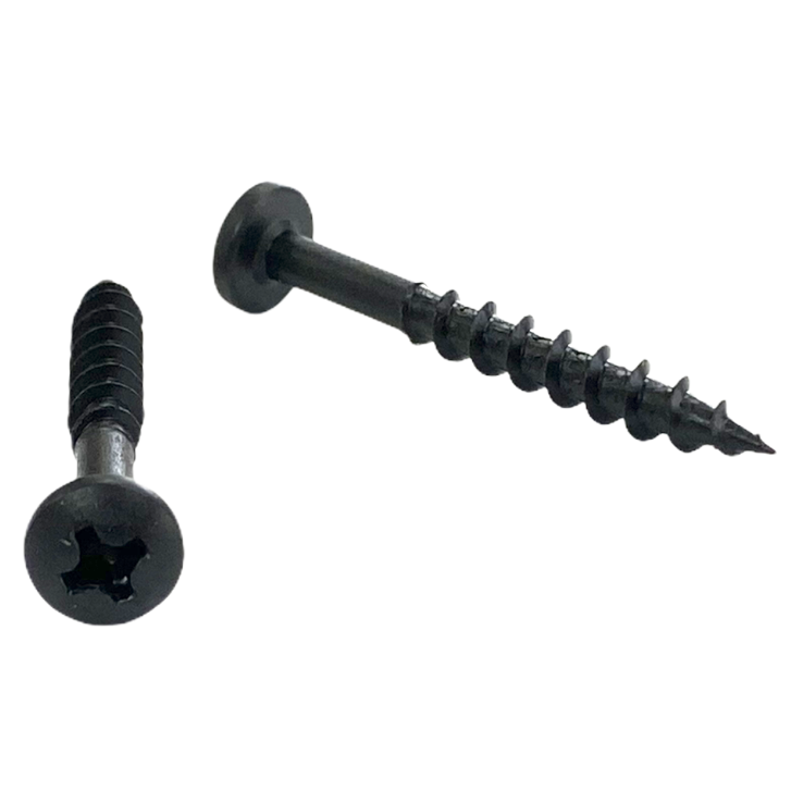 Cabentry Brand | Wood Screws | Pan Head | Phillips Drive | #8 |  7/8 Inch | Deep Thread | Sharp Point | Black Phosphate Finish | 100 Pack