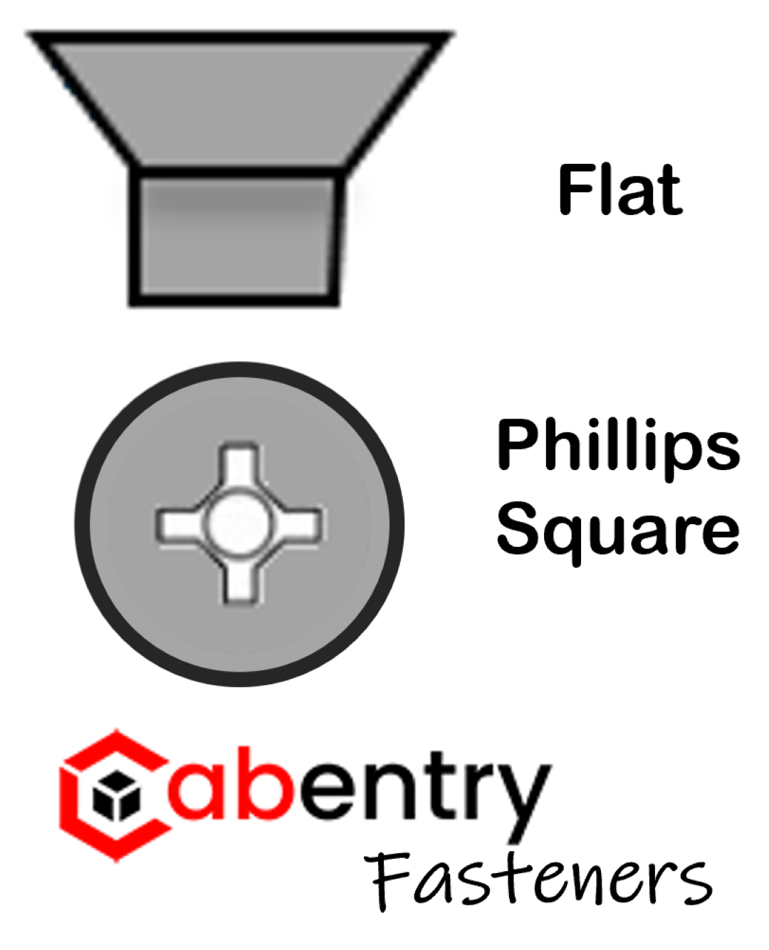 Cabentry Brand | Wood Screws | Flat Head | Phillips Square Drive | #8 | 1 5/8 Inch | Deep Thread | Type 17 Point | Black Phosphate Finish | 100 Pack