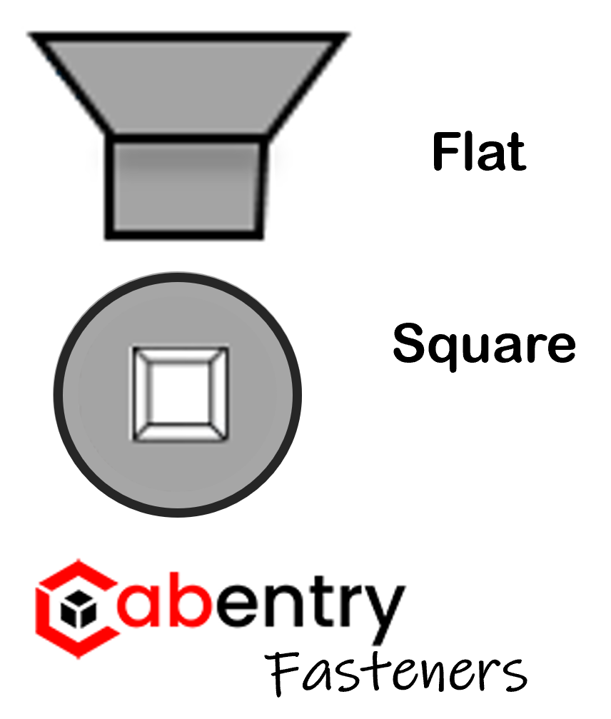Cabentry Brand | Wood Screws | Flat Head | Square Drive | #6 | 1 Inch | Deep Thread | Type 17 Point | Zinc Finish | 100 Pack