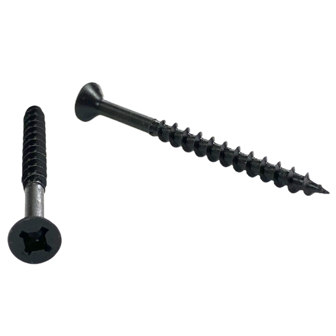 Cabentry Brand Wood Screws Flat Head Phillips Square Drive #8 3 Inch Deep Thread Type 17 Point