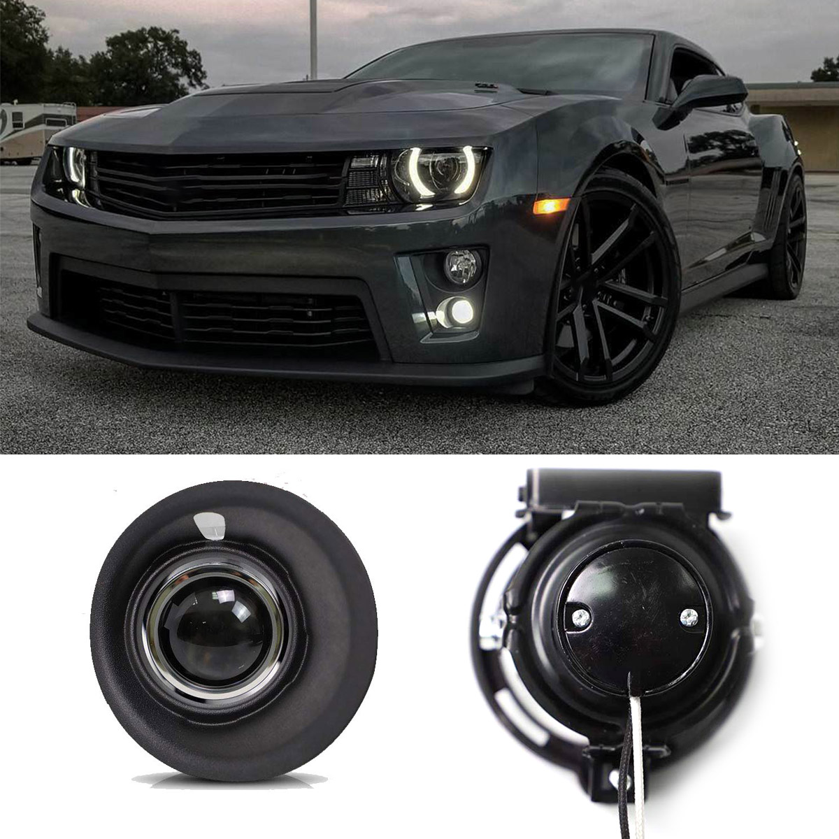 for 2014 2015 Chevy Camaro 3.6L V6 Clear Projector Bumper Fog Light