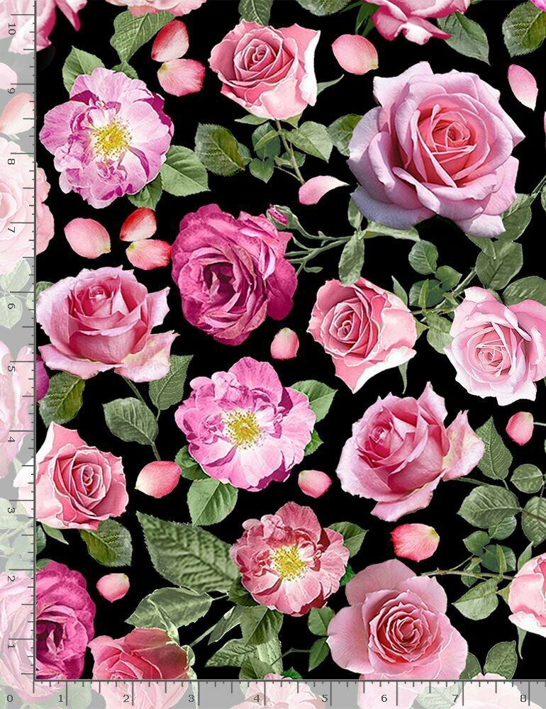 Paris Atelier Pink Roses Fleur Cotton Fabric By Timeless Treasures Ebay