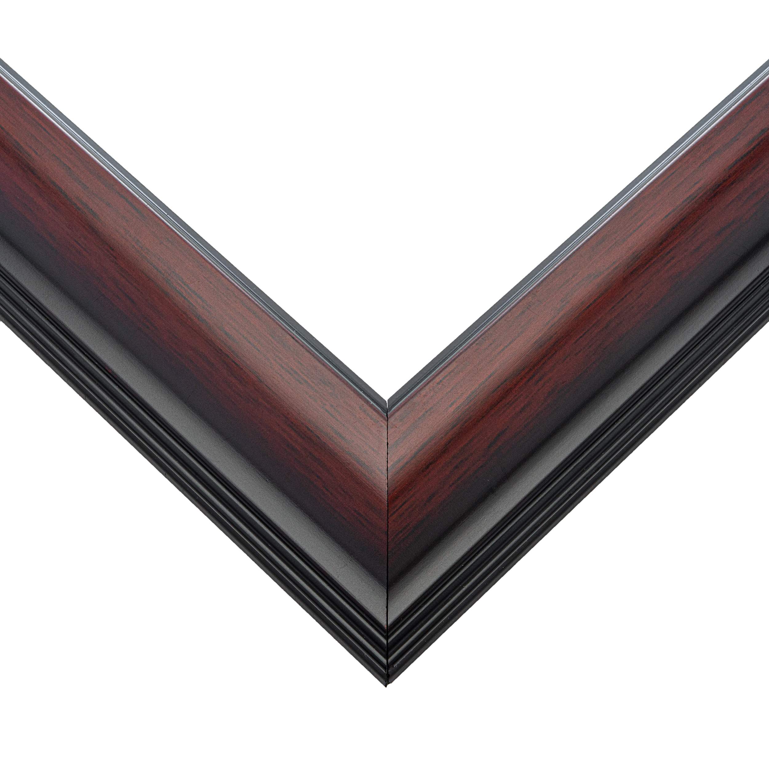 Square Linear Brown Picture Frame – UV Acrylic, Backing, Hanging Hardware