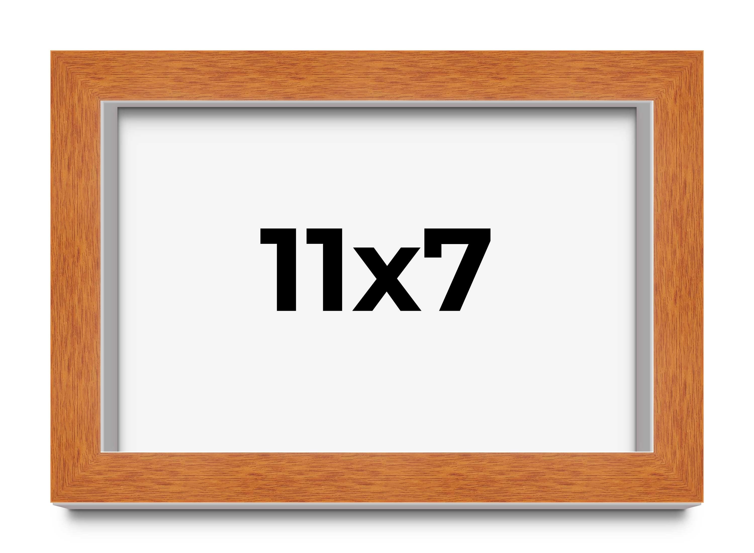11×7 Shadow Box Frame Brown | 0.875 Inches Deep Real Wood Contemporary Shadowbox
