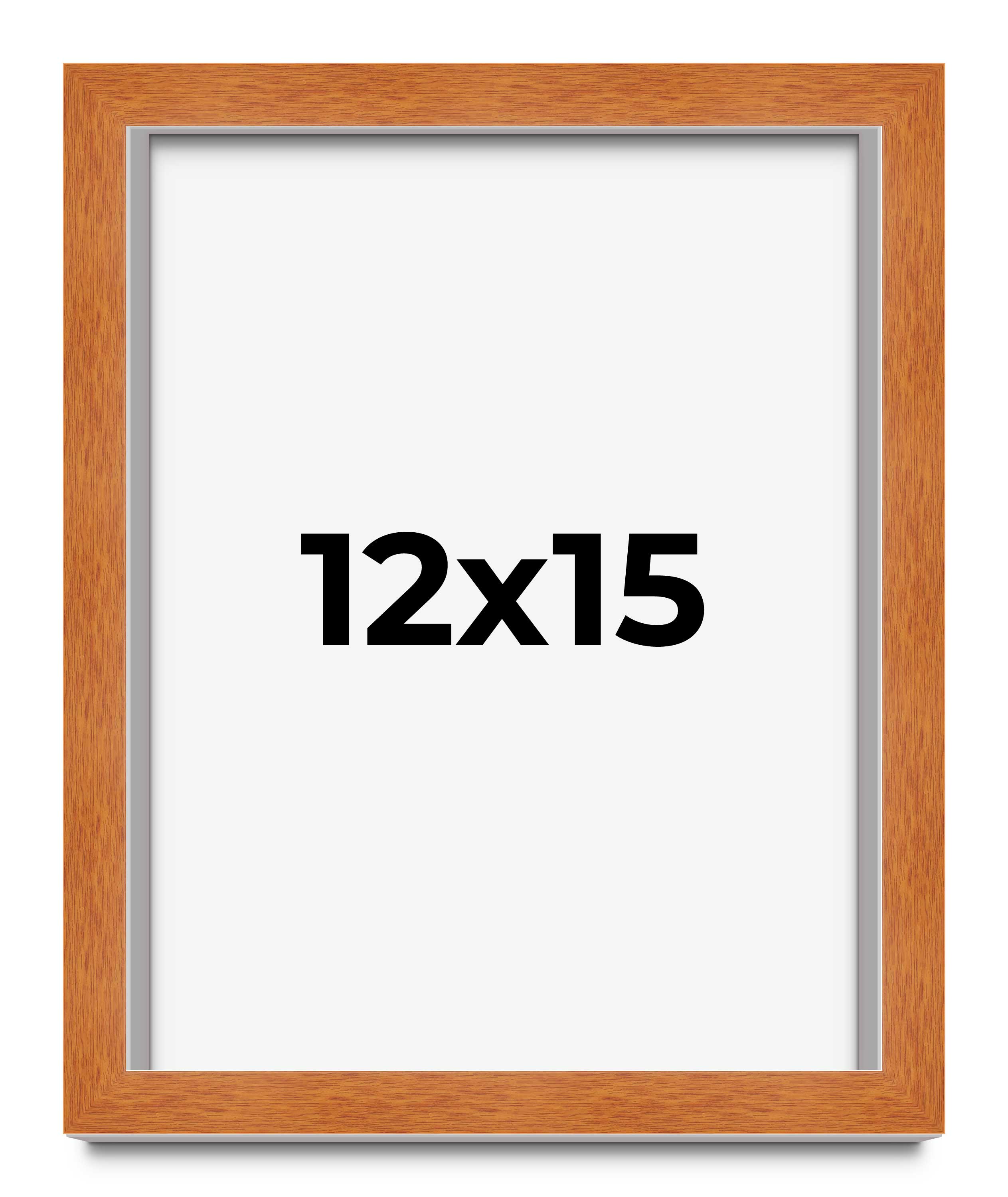 12×15 Shadow Box Frame Brown | 0.875 Inches Deep Real Wood Contemporary Shadowbo